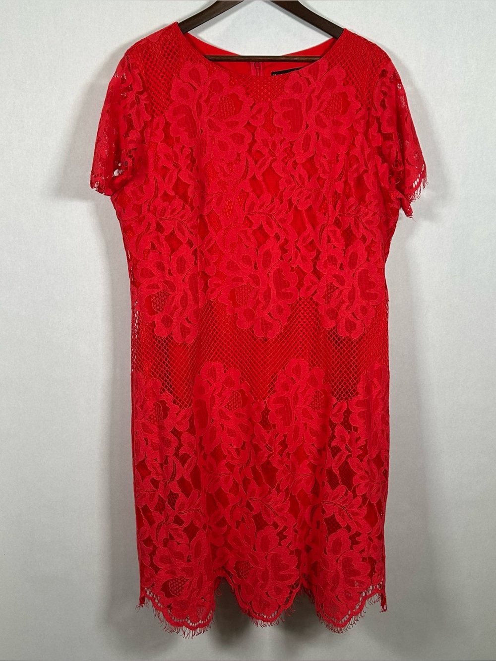 Preston & York Red Floral Lace Midi Dress Whimsygoth